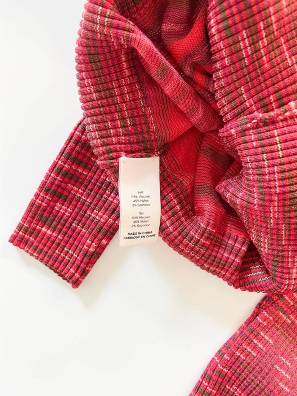 cinq a sept Red Patterned Ruffle-Shoulder Long-Sleeve Top - Picture 5 of 5